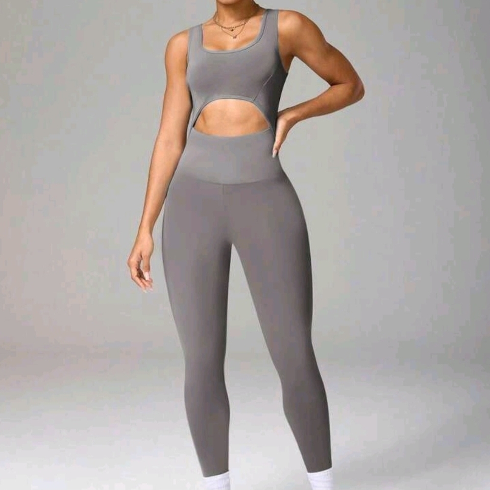 Gray Women's Cutout Jumpsuit
